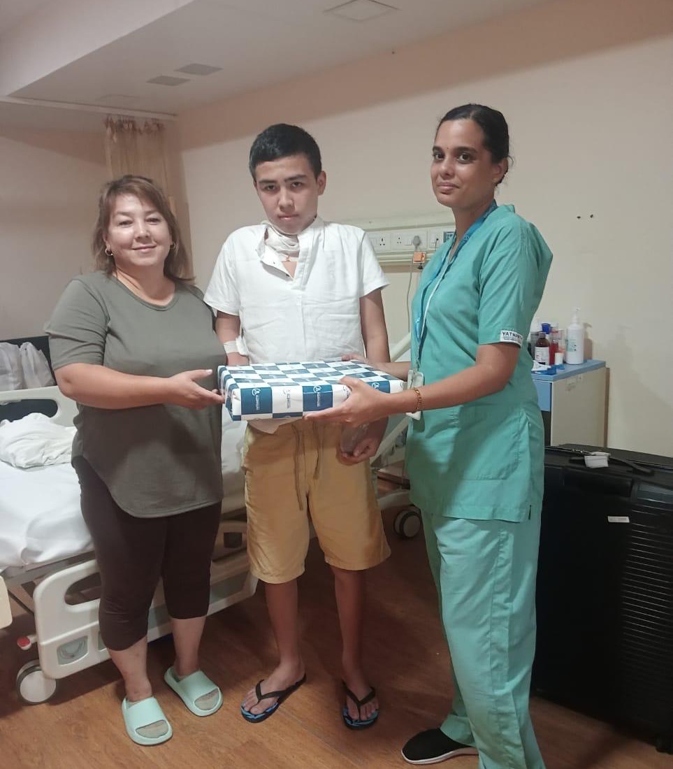 International patient family receiving support in hospital